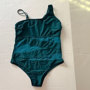 Teal One-Shoulder Swimsuit